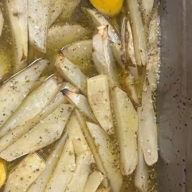 Greek Lemon Potatoes.